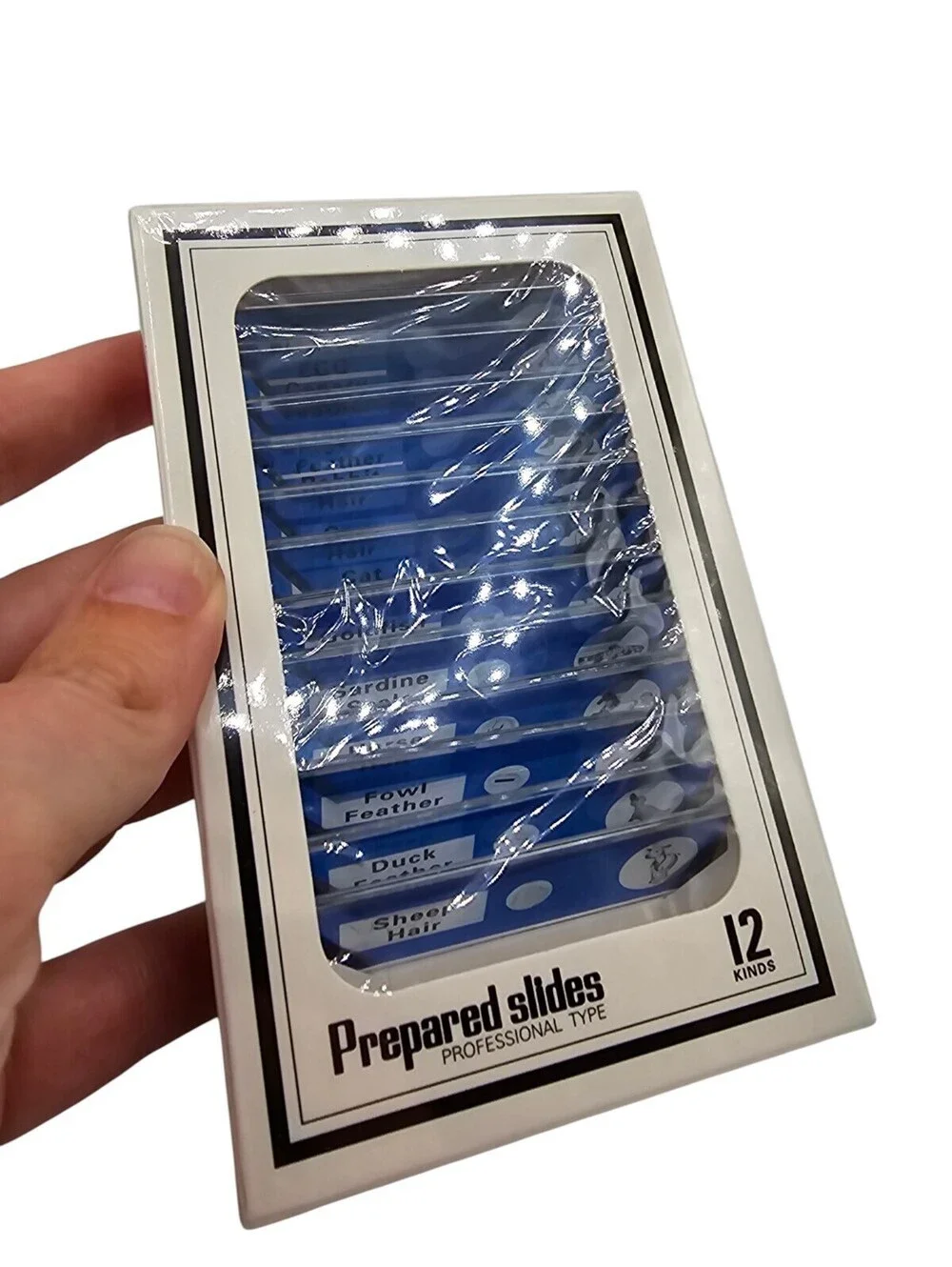 12 Prepared Microscope Slides Set of Animals Insects Plants Flowers